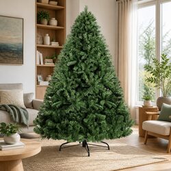 8FT Green Christmas Tree Specifications: 1500 PVC Tips