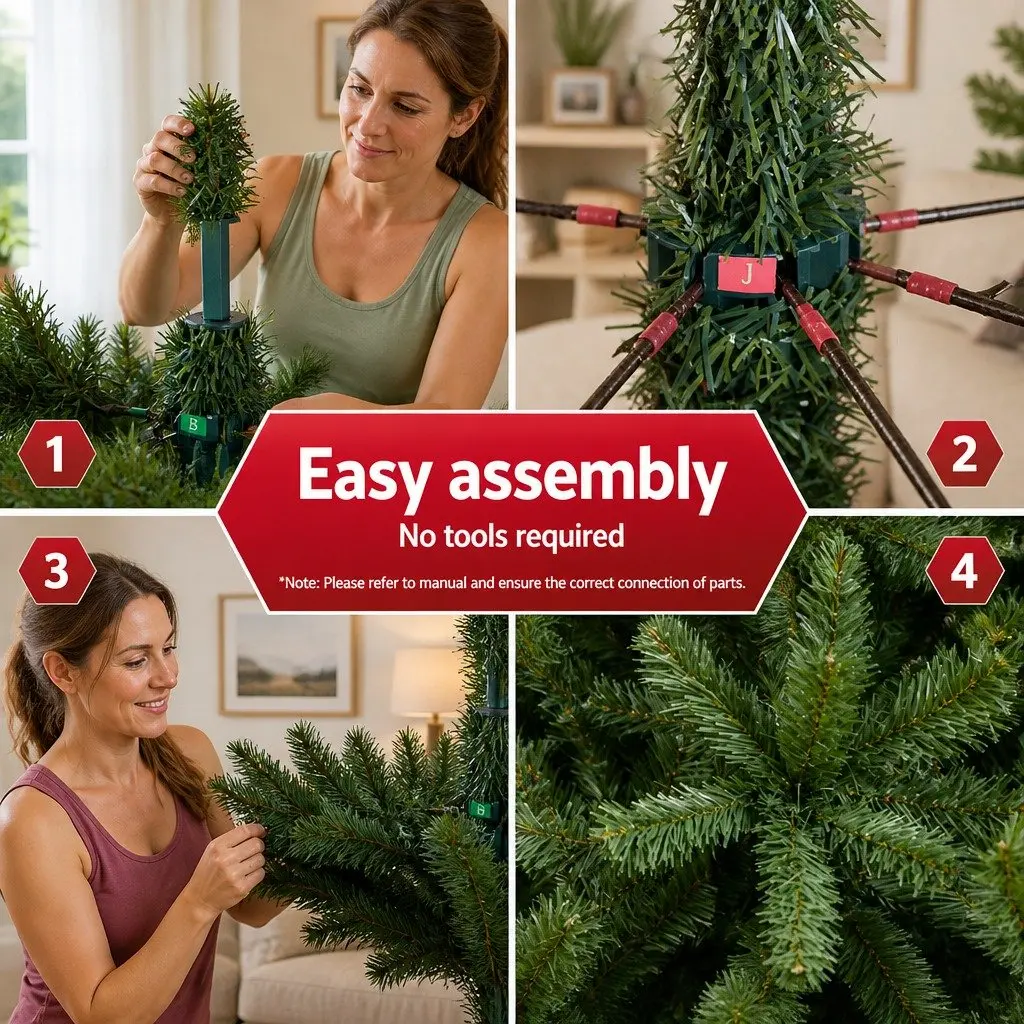 Christmas Tree 2.4M Green Xmas Fir Tree 1500 Tips Artificial Holiday Decoration