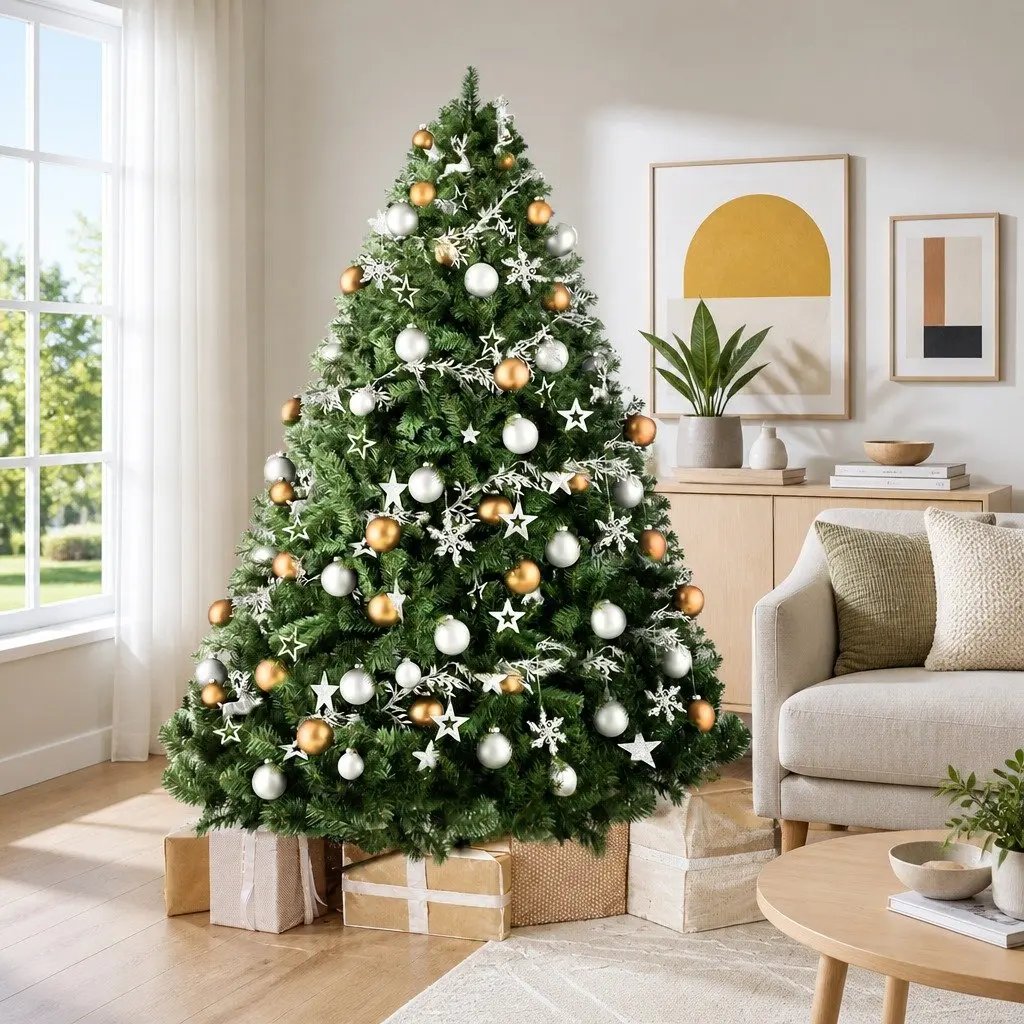 Christmas Tree 2.4M Green Xmas Fir Tree 1500 Tips Artificial Holiday Decoration