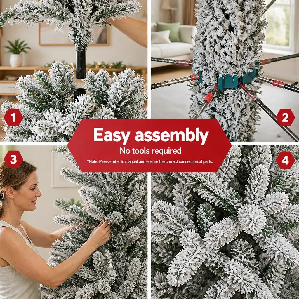 Christmas Tree 8FT Snow Flocked Artificial Green Decorations