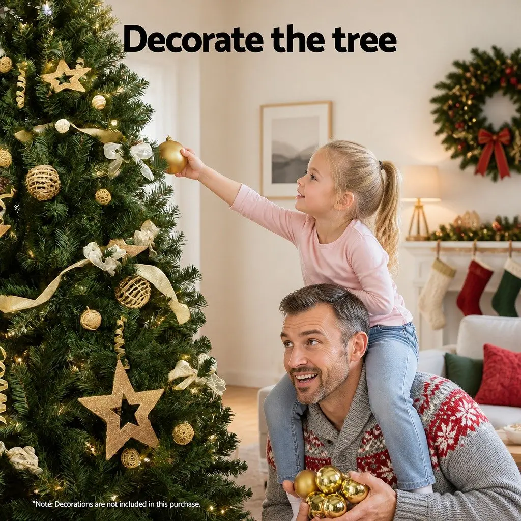 Pre-lit Christmas Tree 2.7M 9FT Green 2590 Tips Warm White LED Xmas Decorations