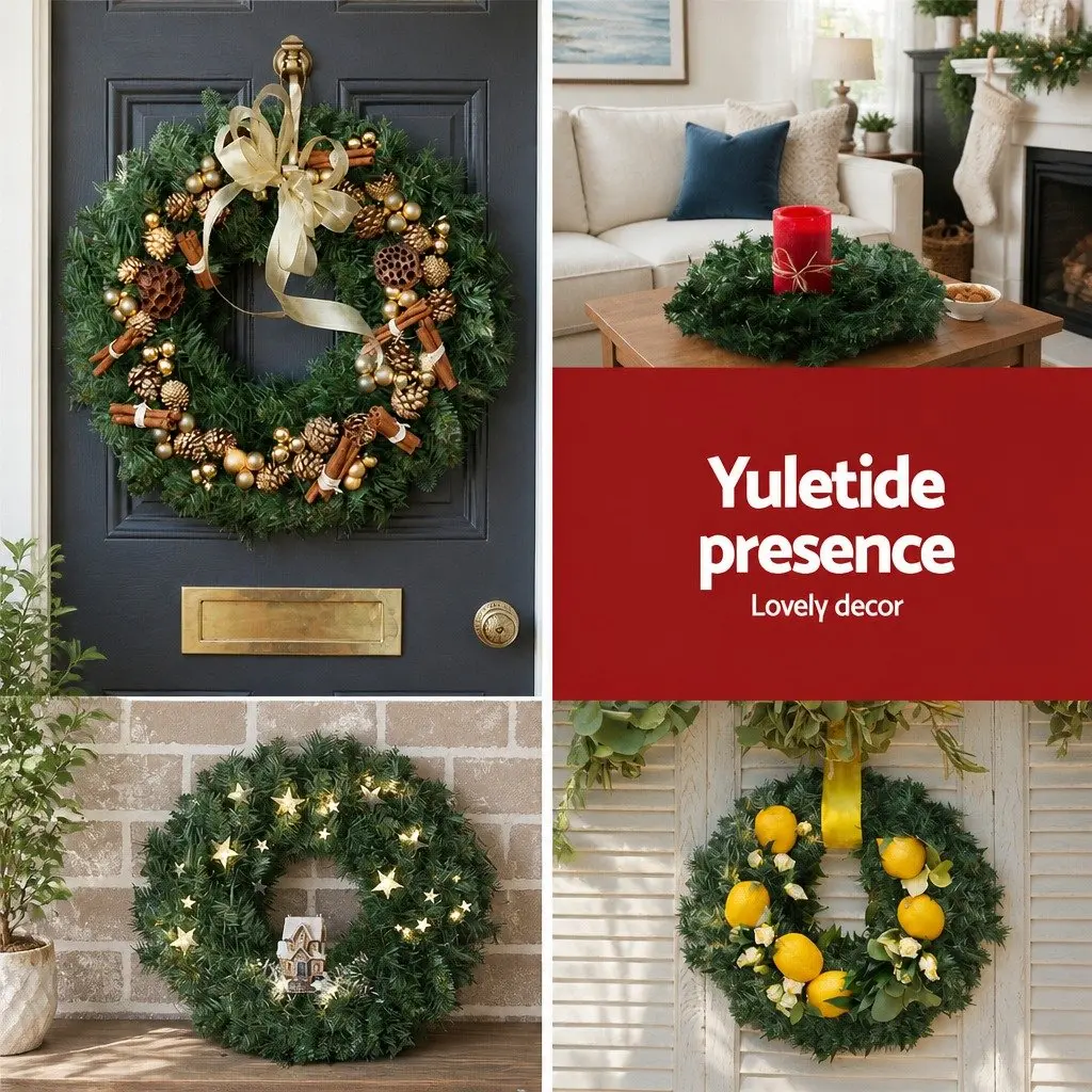 60cm Christmas Wreath with PVC Tips