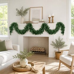 5M Green Christmas Garland with 380 Tips and 100 LED Bulbs