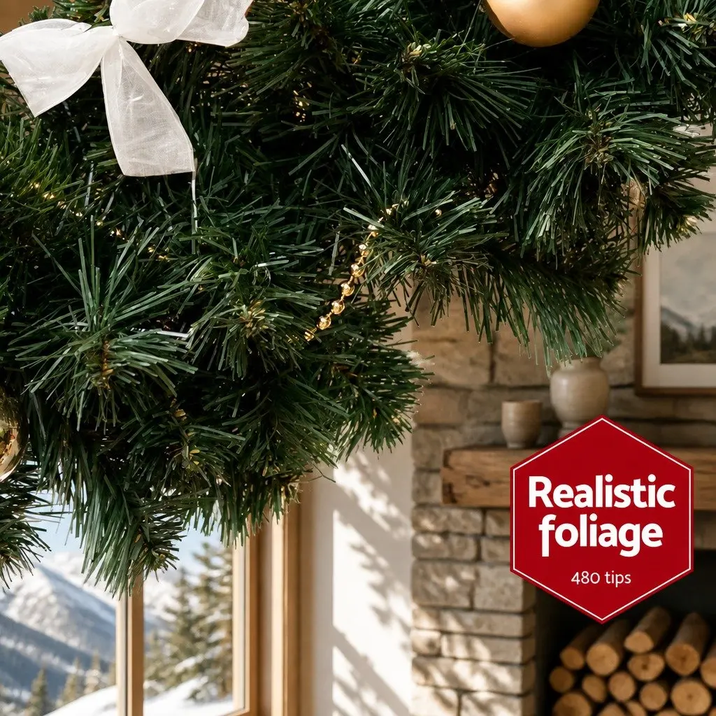 Green Christmas Garland Indoor Outdoor 2.1m