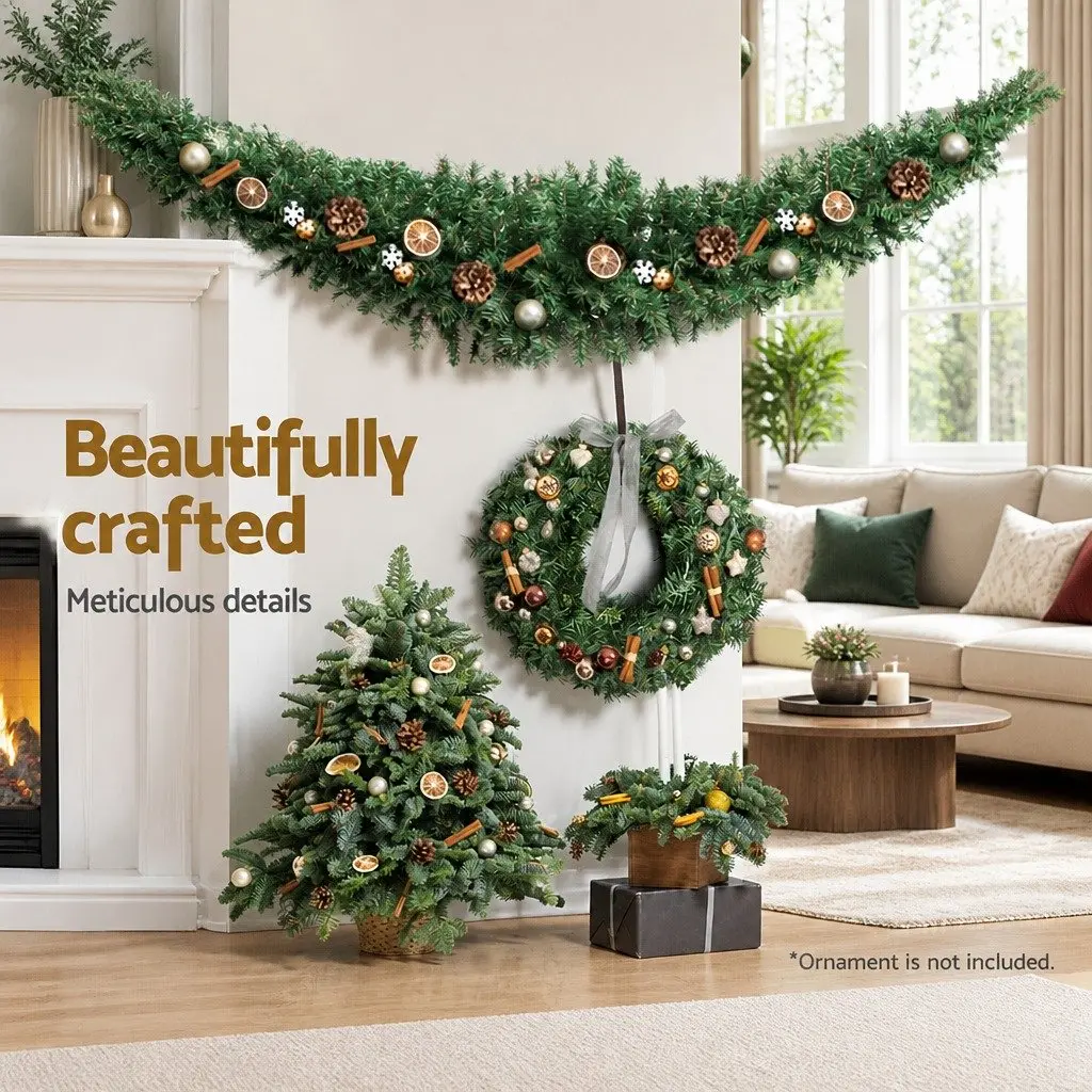 Christmas Garland Indoor Outdoor 2.4m