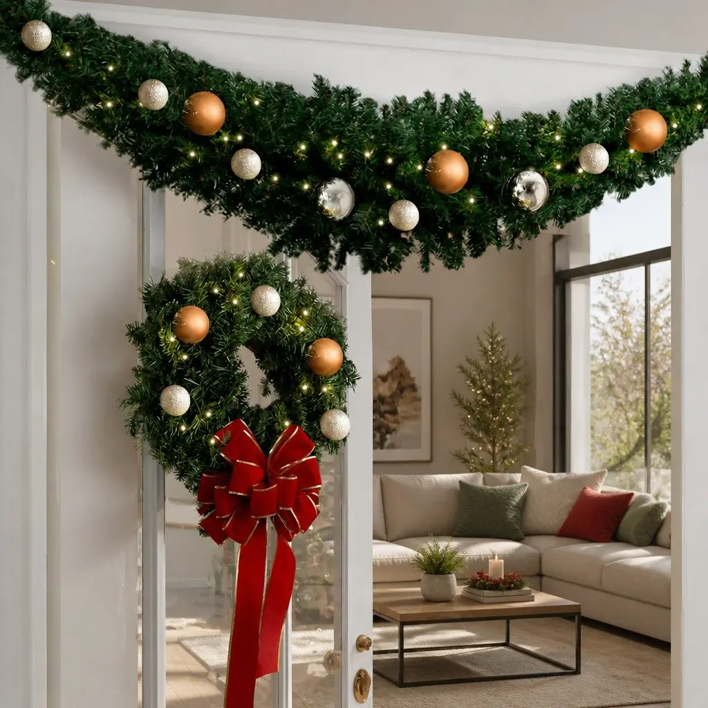 Christmas Garland Indoor Outdoor 2.4m