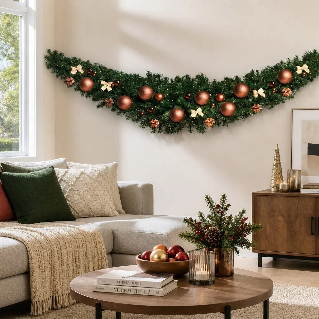 Christmas Garland Indoor Outdoor 2.4m