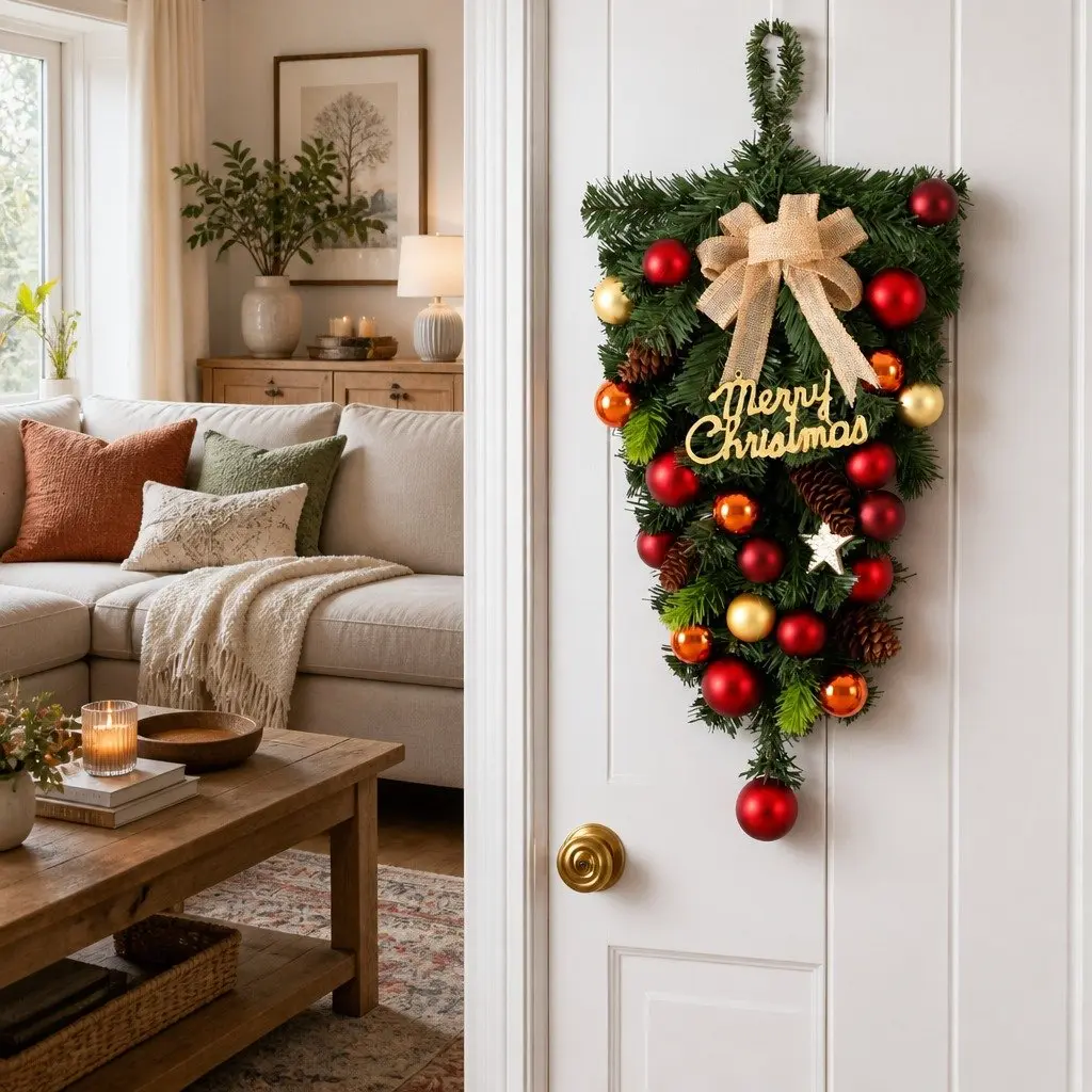 Hanging Christmas Garland Indoor Outdoor 50CM Green Decorations