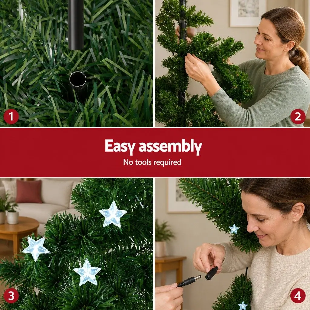 Christmas Tree 1.2m Optic Fibre LED Xmas Tree Multi Colour Pre-Lit Fibre Optic