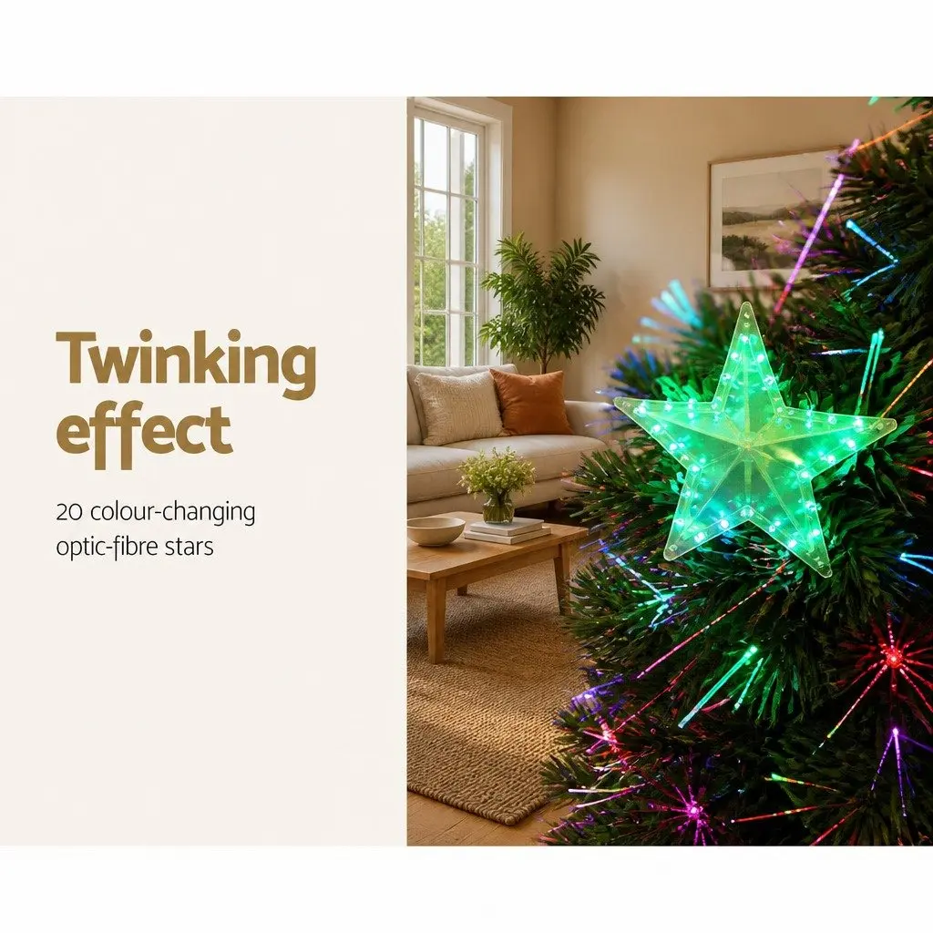 Christmas Tree 1.2m Optic Fibre LED Xmas Tree Multi Colour Pre-Lit Fibre Optic