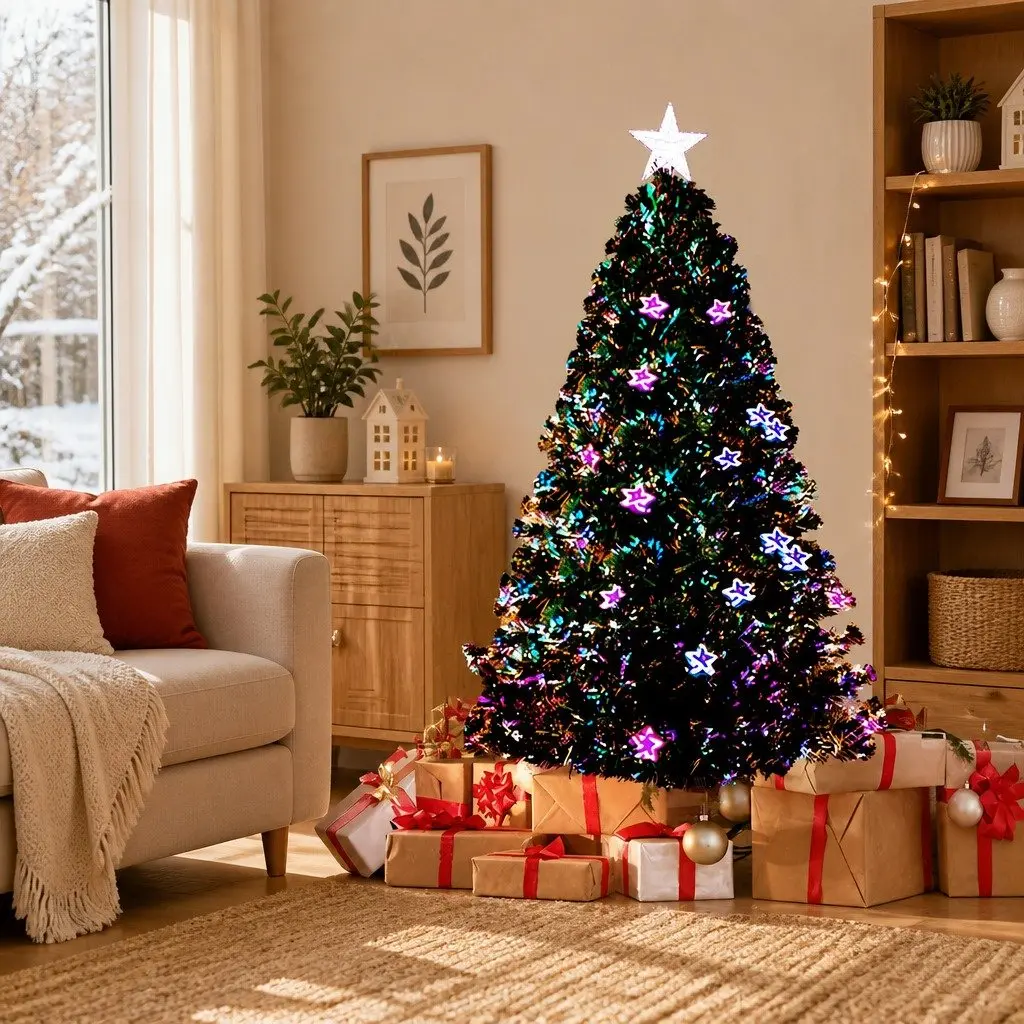 Christmas Tree 1.2m Optic Fibre LED Xmas Tree Multi Colour Pre-Lit Fibre Optic