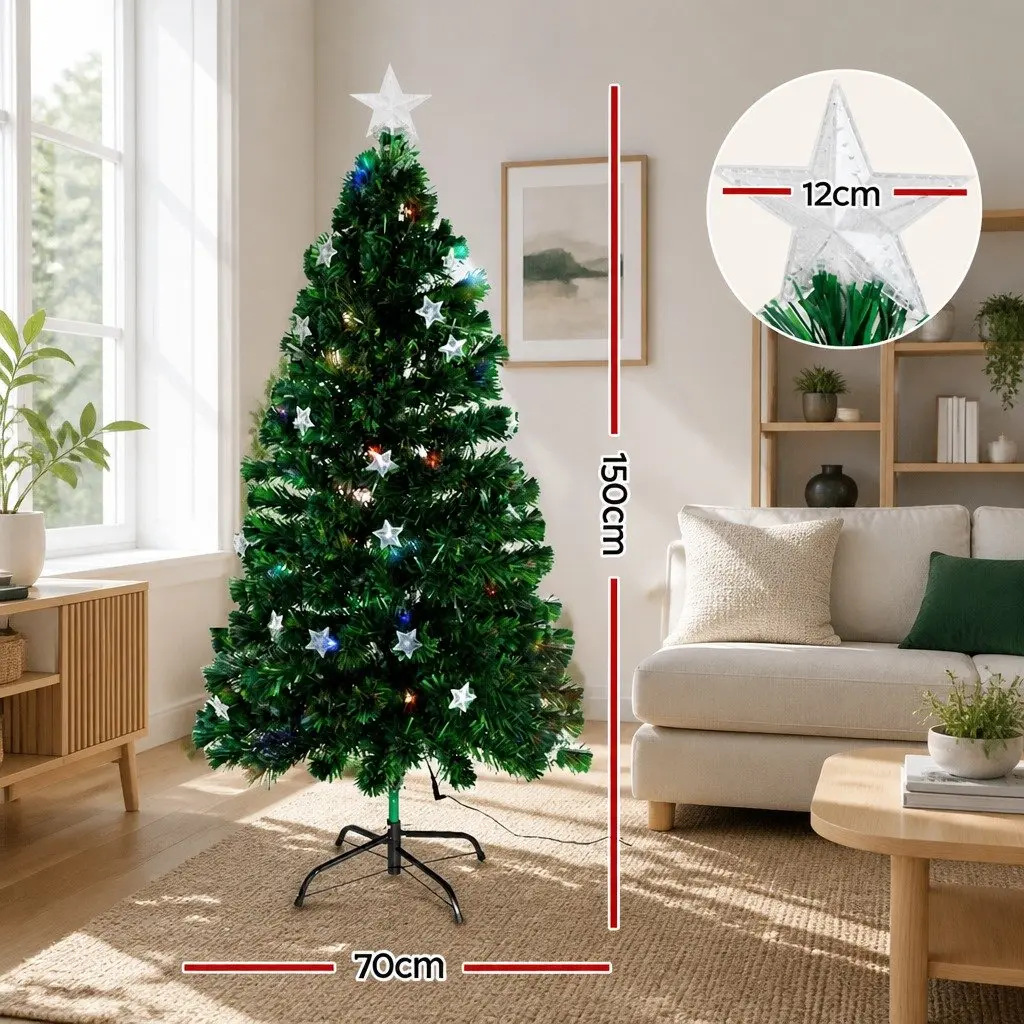 Optic Fibre Christmas Tree 1.5m LED Xmas Tree Multi Colour Pre-Lit Holiday Decor