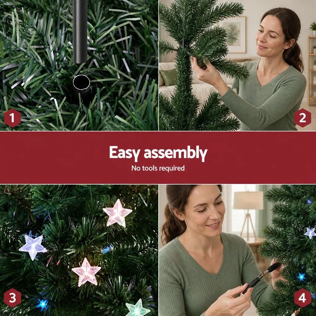 Optic Fibre Christmas Tree 1.5m LED Xmas Tree Multi Colour Pre-Lit Holiday Decor