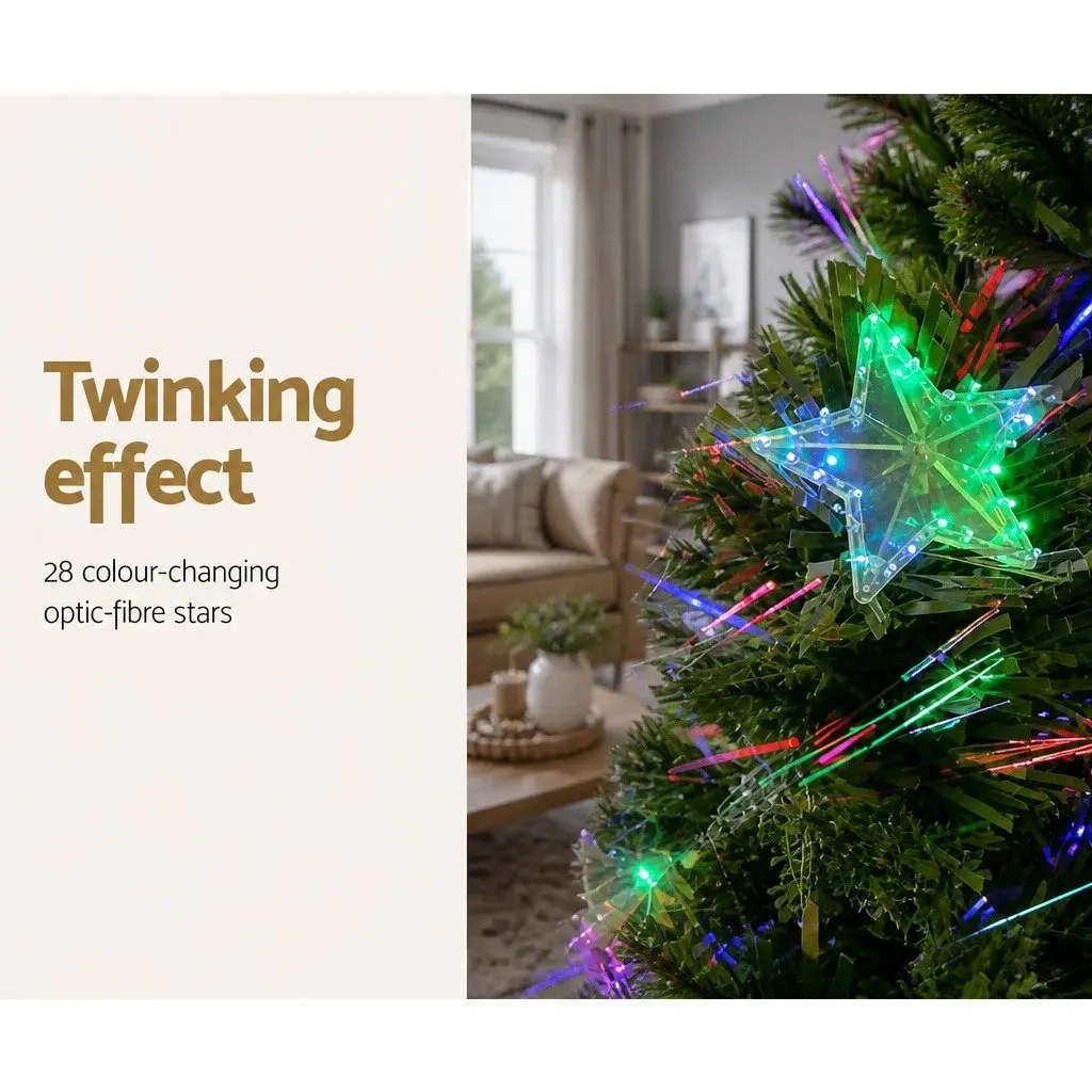 Optic Fibre Christmas Tree 1.5m LED Xmas Tree Multi Colour Pre-Lit Holiday Decor