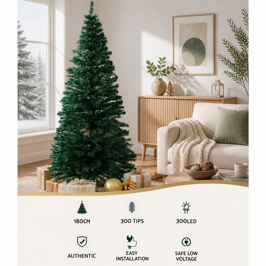 Christmas Tree 6FT Green Optic Fibre LED Multi Color Lights Decor