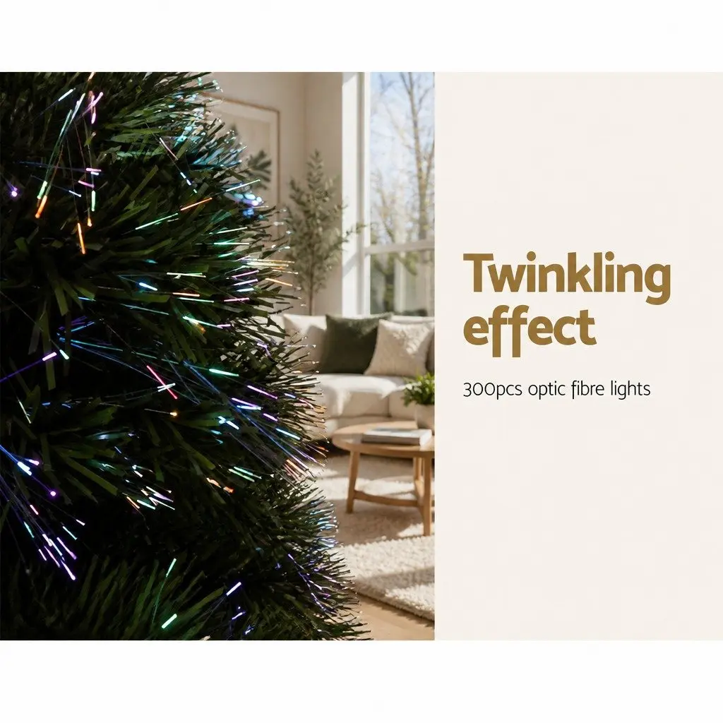 Christmas Tree 6FT Green Optic Fibre LED Multi Color Lights Decor