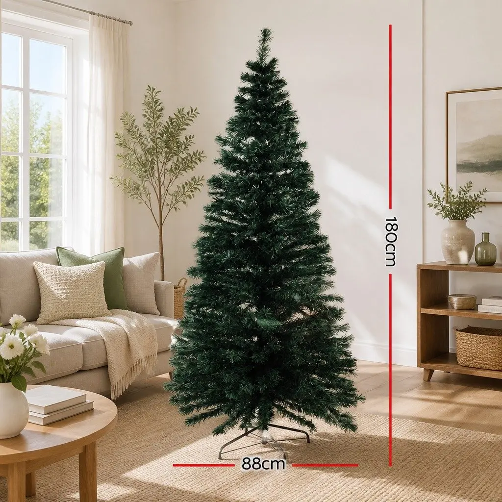 Optic Fibre LED Christmas Tree 6ft Indoor Outdoor Warm White Lights