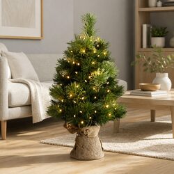 60cm Mini Christmas Tree: 50 LED Lights, 8 Modes
