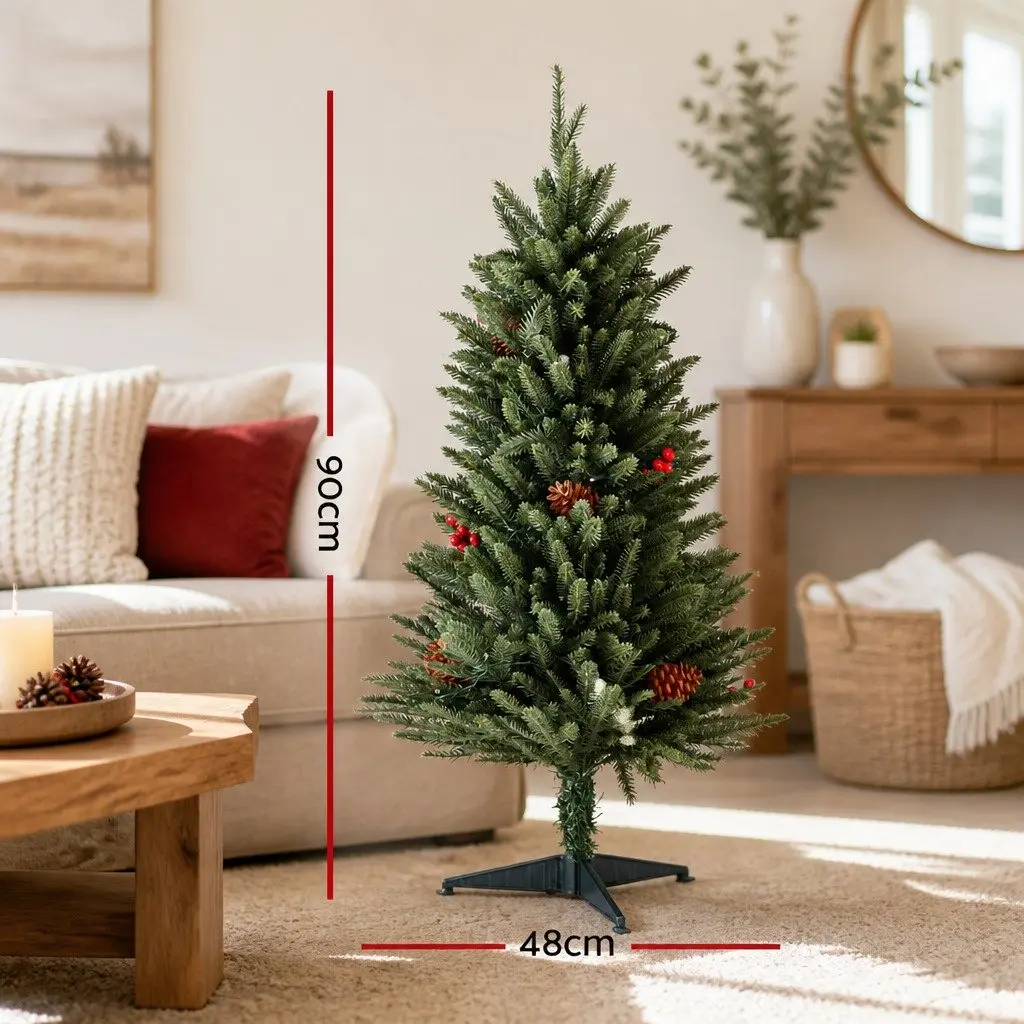 Mini Christmas Tree Tabletop 90cm LED Small Space Party Decoration