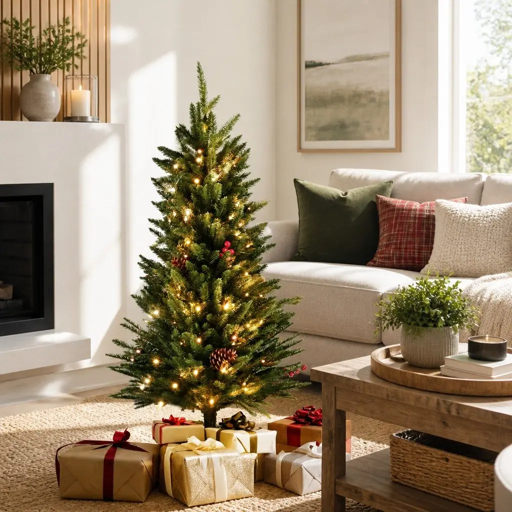 Mini Christmas Tree Tabletop 90cm LED Small Space Party Decoration