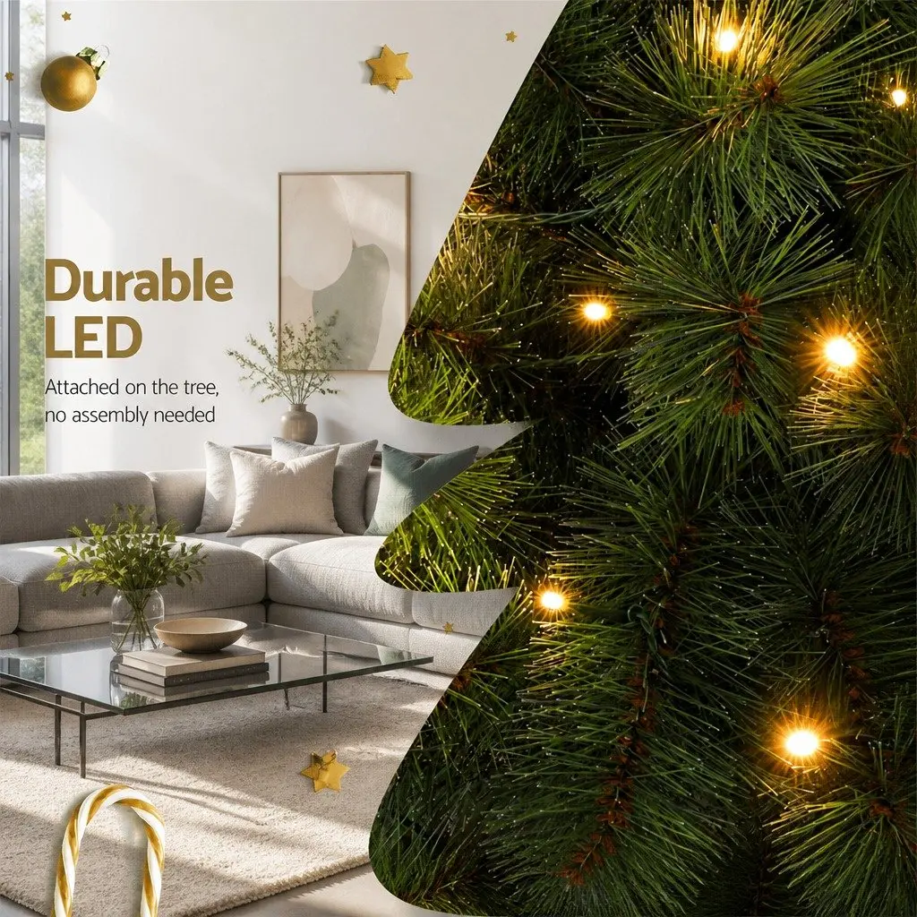 Christmas Palm Tree Set Indoor Outdoor 1.5m 1m LED Warm Light Decorations