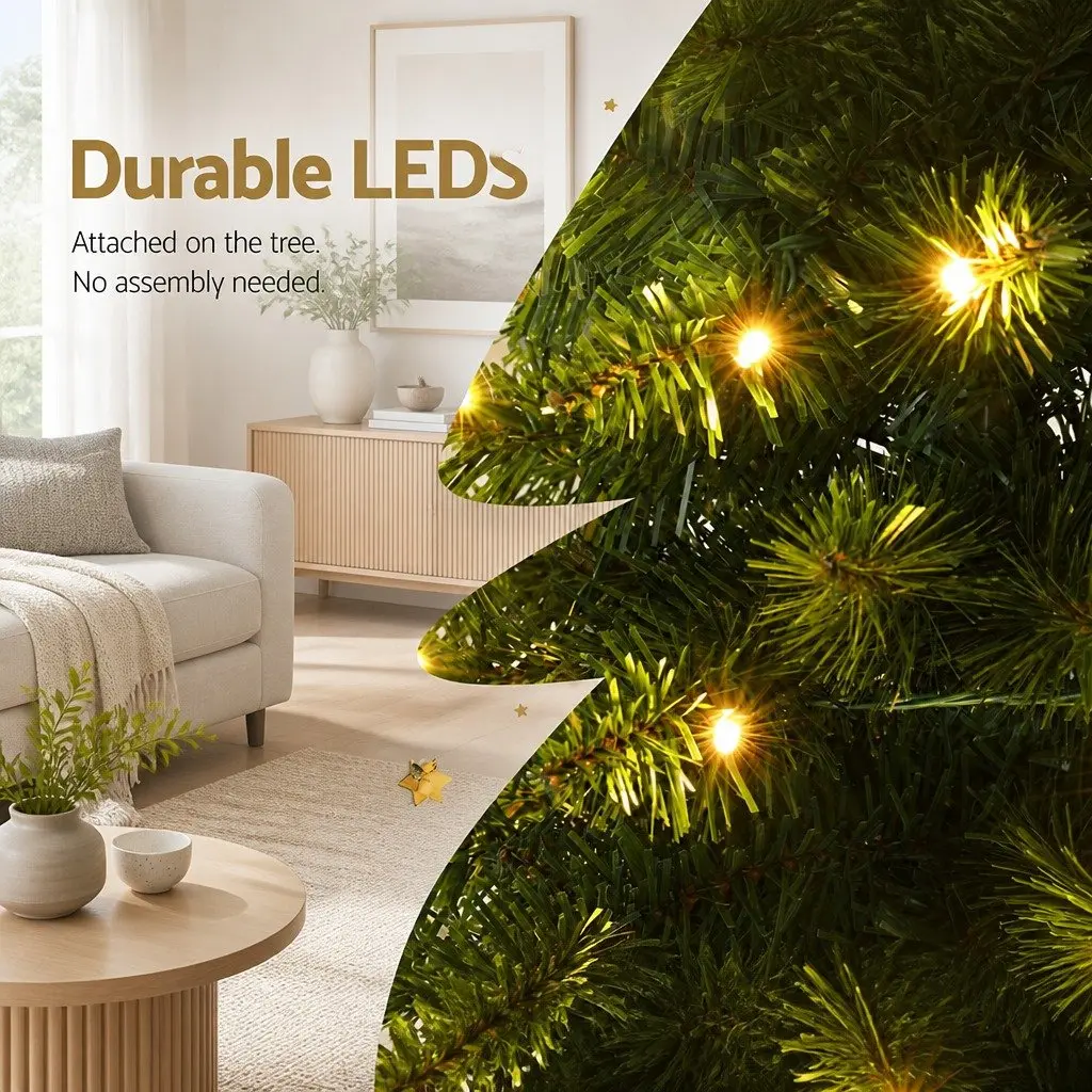 1.8m Christmas Tree with 300 Tips and 200 Warm LEDs