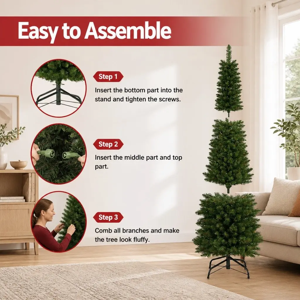 1.8m Christmas Tree with 300 Tips and 200 Warm LEDs