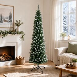 1.8m Christmas Tree - Snowy Green PVC with 300 Tips