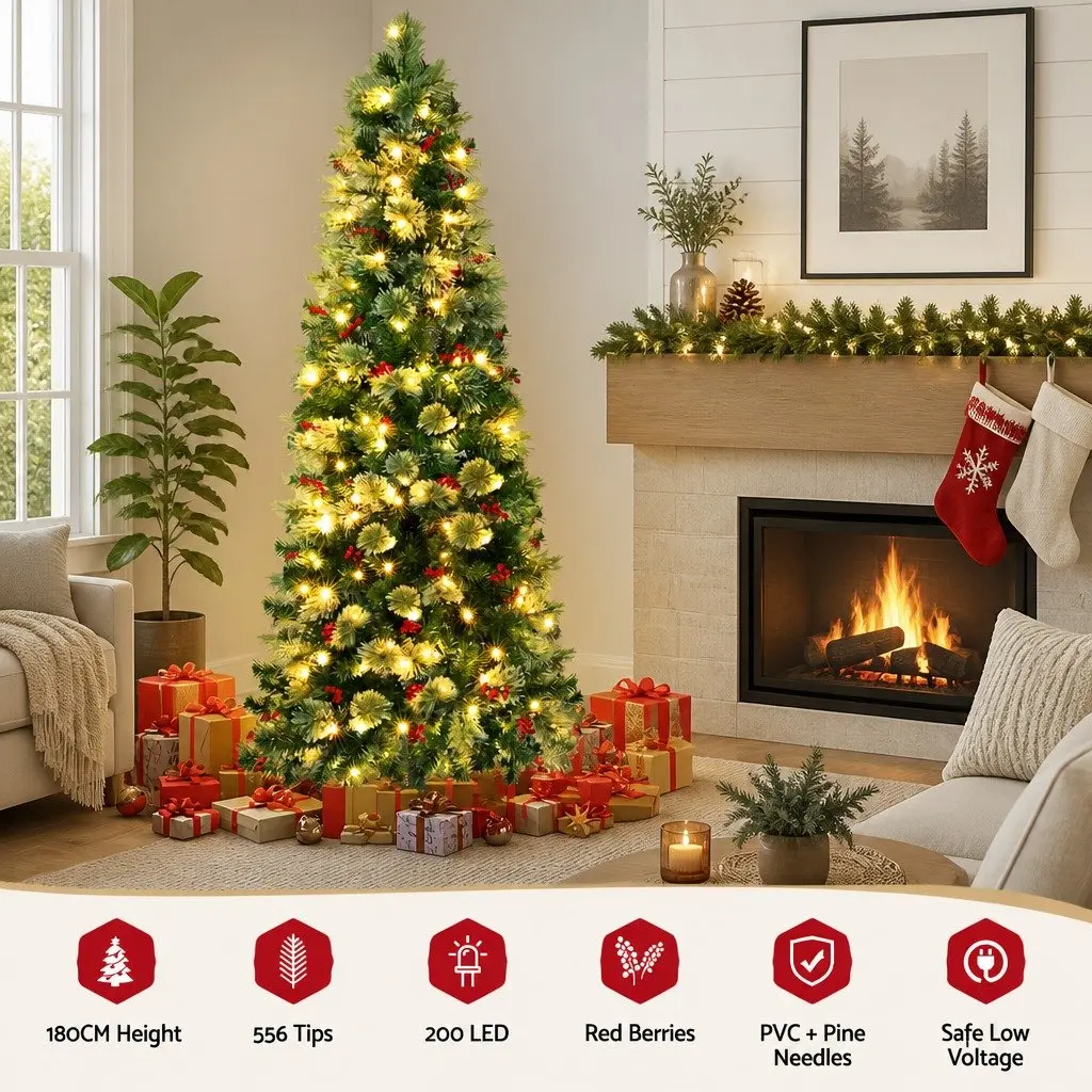 1.8M LED Christmas Tree with Warm Lights