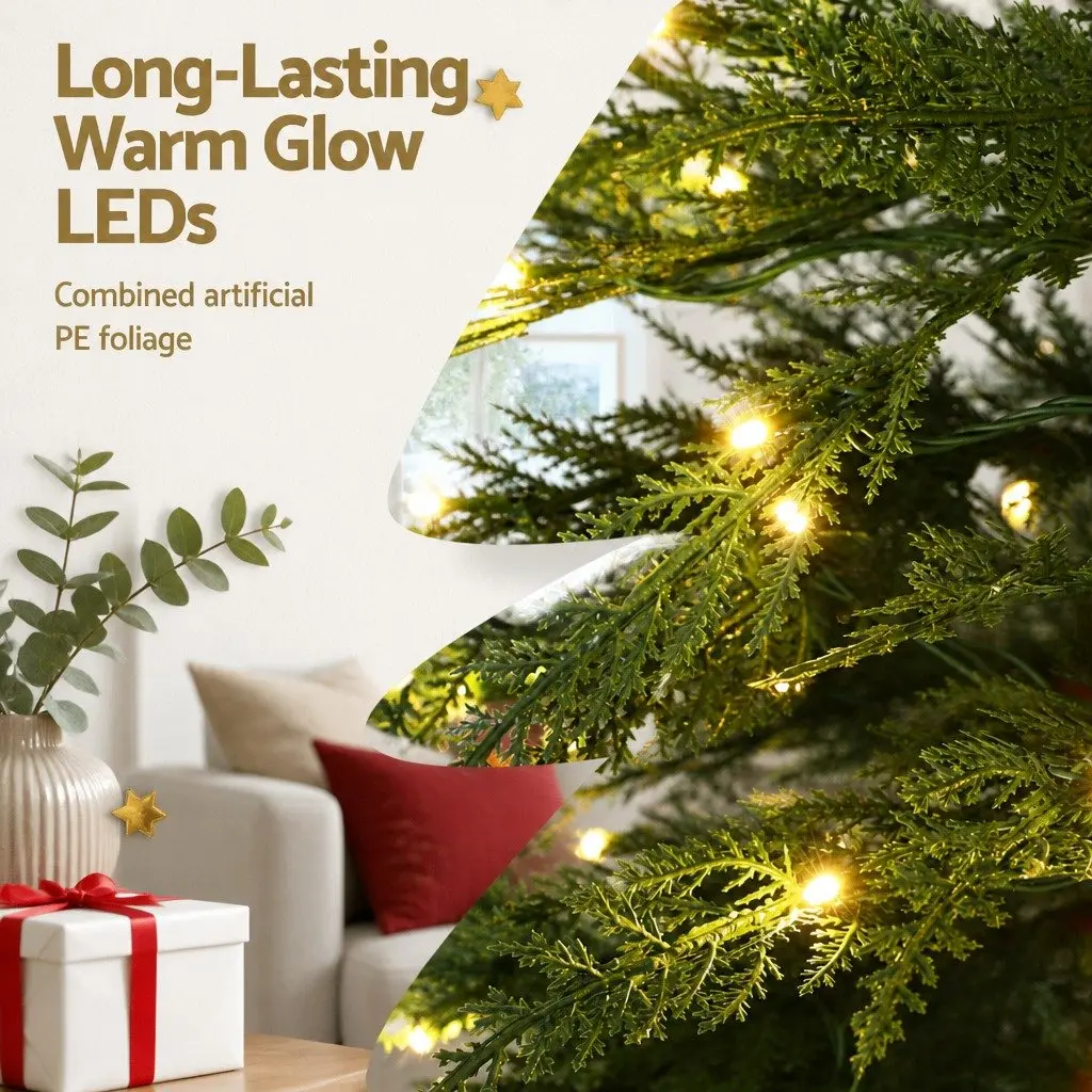 Christmas Tree Living Room 1.5M Pre-Lit LED Sparse 263 Tips Home Decoration