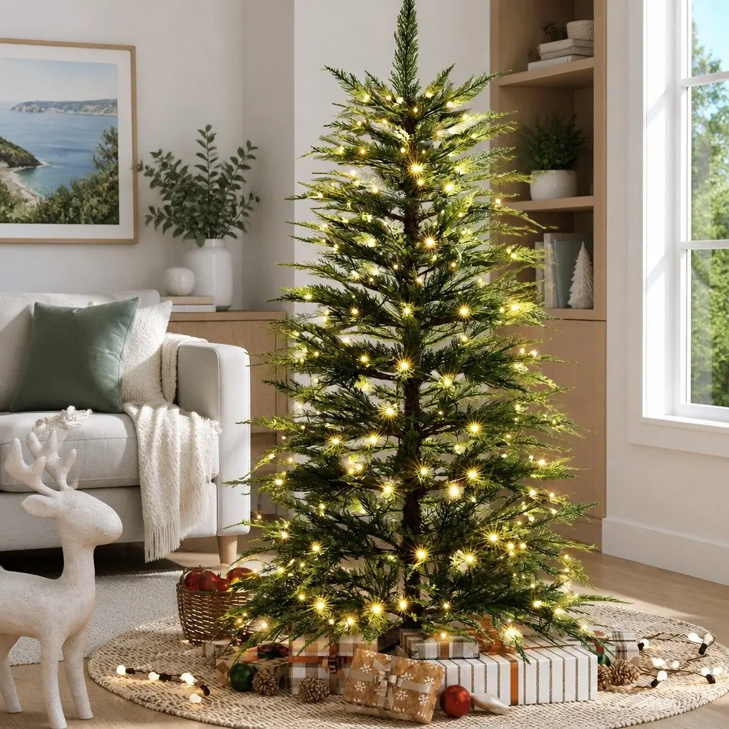 Christmas Tree Living Room 1.5M Pre-Lit LED Sparse 263 Tips Home Decoration