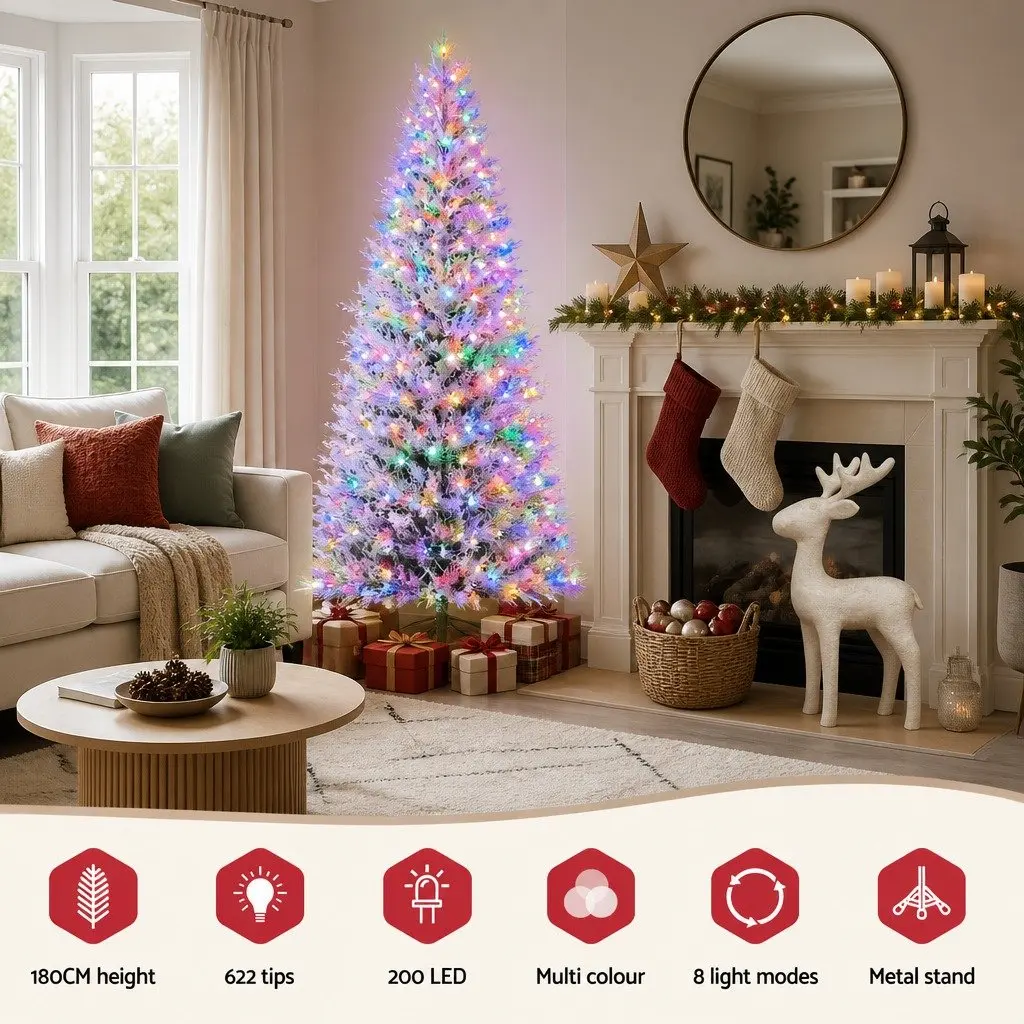 LED Christmas Tree 1.8M Pre-Lit Multi Colour for Living Room