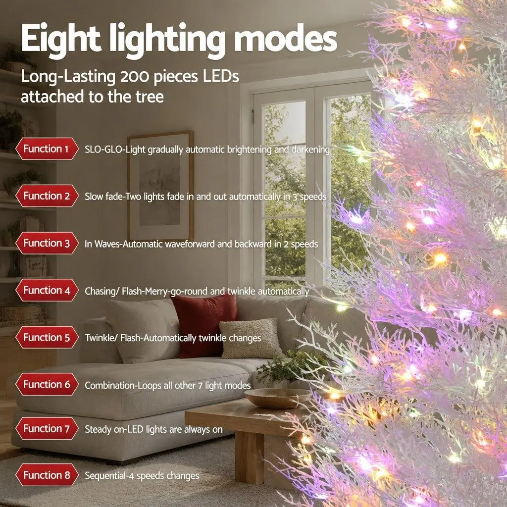LED Christmas Tree 1.8M Pre-Lit Multi Colour for Living Room