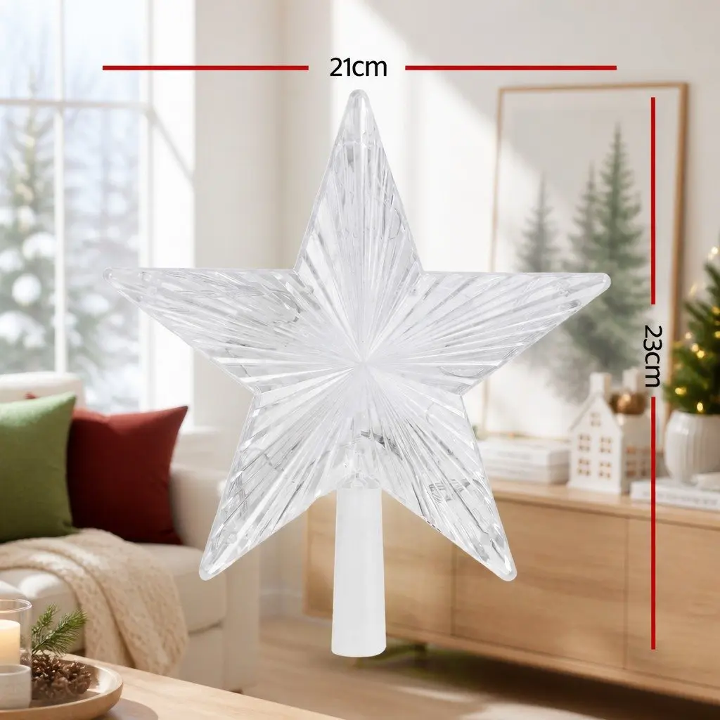 Christmas Tree Topper Star RGB LED for Holiday Decoration 21cm x 6cm x 23cm
