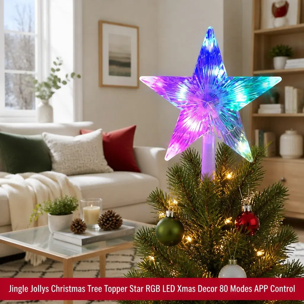 Christmas Tree Topper Star RGB LED for Holiday Decoration 21cm x 6cm x 23cm