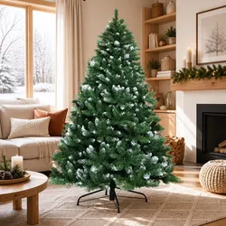 1.8m Christmas Tree: Snowy Green with 650 Tips