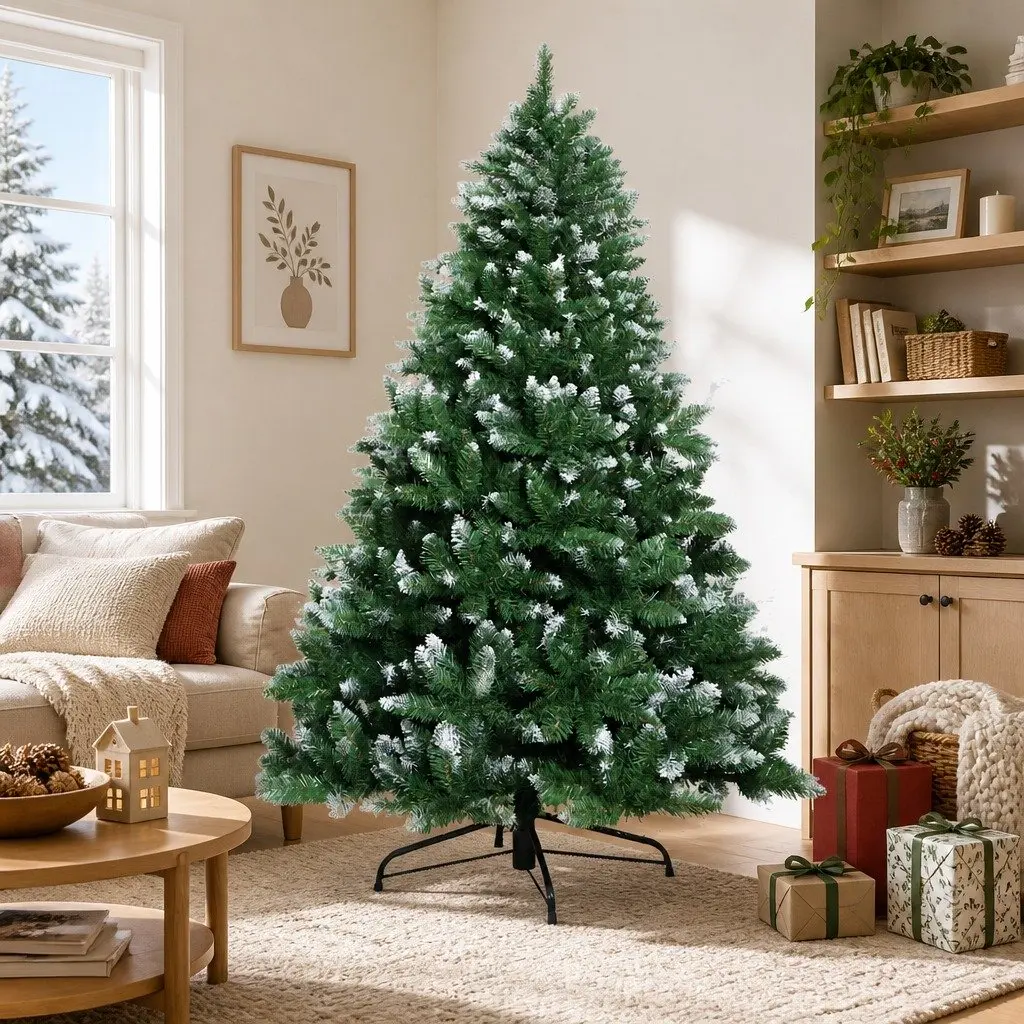 Christmas Tree 1.8m Snowy Green Decoration Faux Fir Holiday