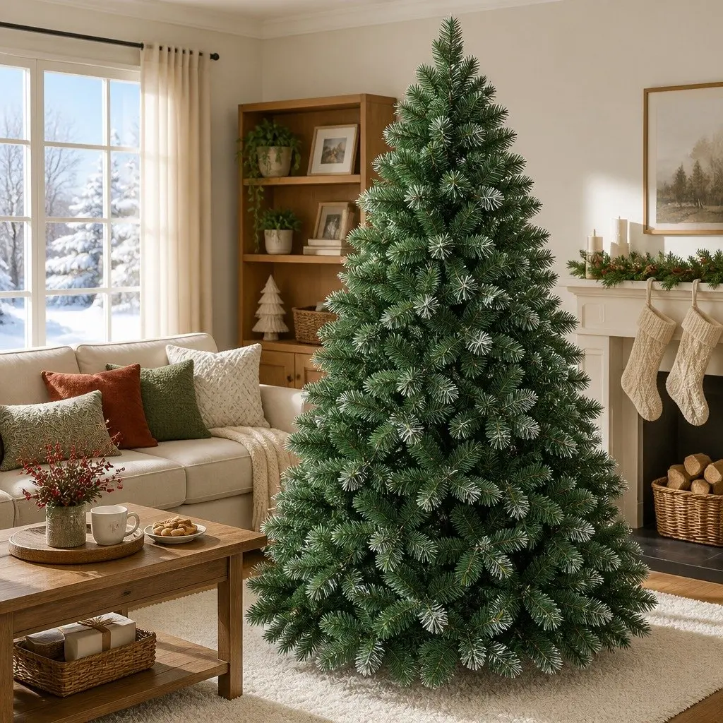 Christmas Tree 1.8m Snowy Green Decoration Faux Fir Holiday