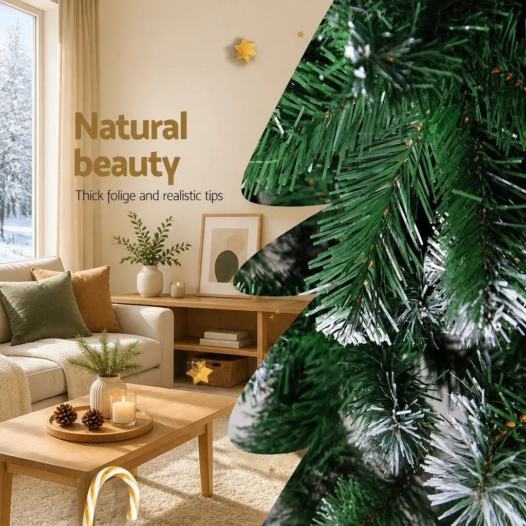 Christmas Tree 1.8m Snowy Green Decoration Faux Fir Holiday