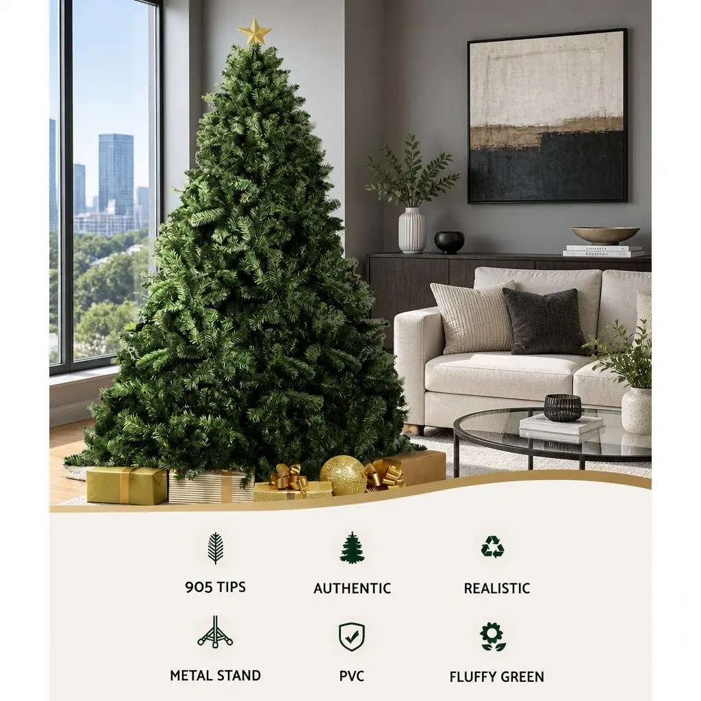 Artificial Christmas Tree 2.1m Green Fir for Home Decoration
