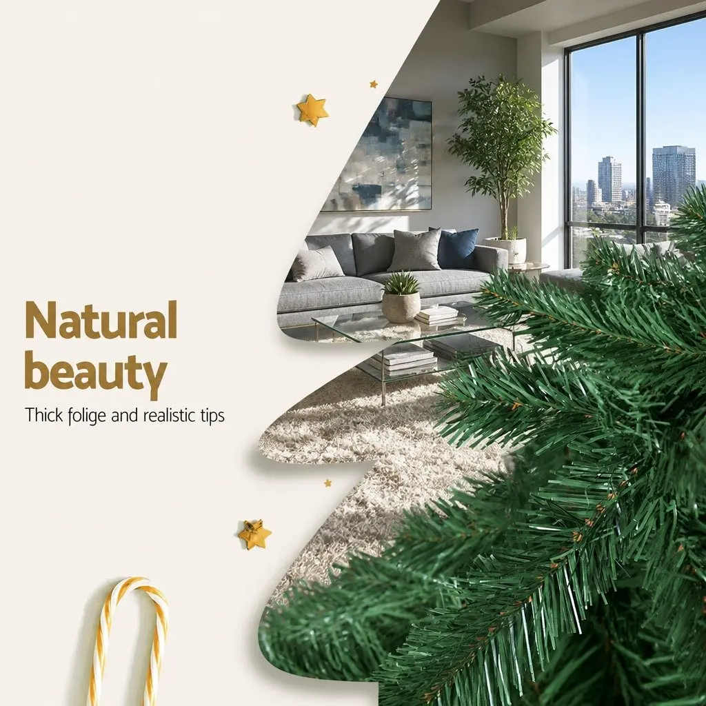 Artificial Christmas Tree 2.1m Green Fir for Home Decoration