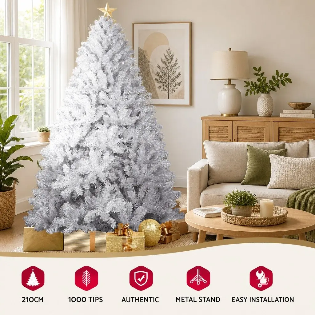 Artificial Christmas Tree 2.1m White Fir Style Home Holiday Decor