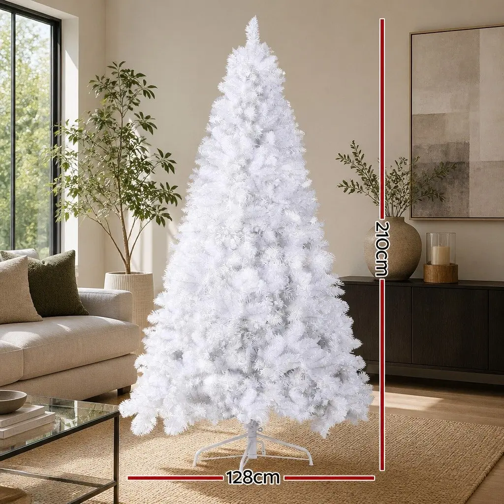 White Christmas Tree 2.1m 500 LED Lights 1260 Tips Xmas Home Holiday Decor
