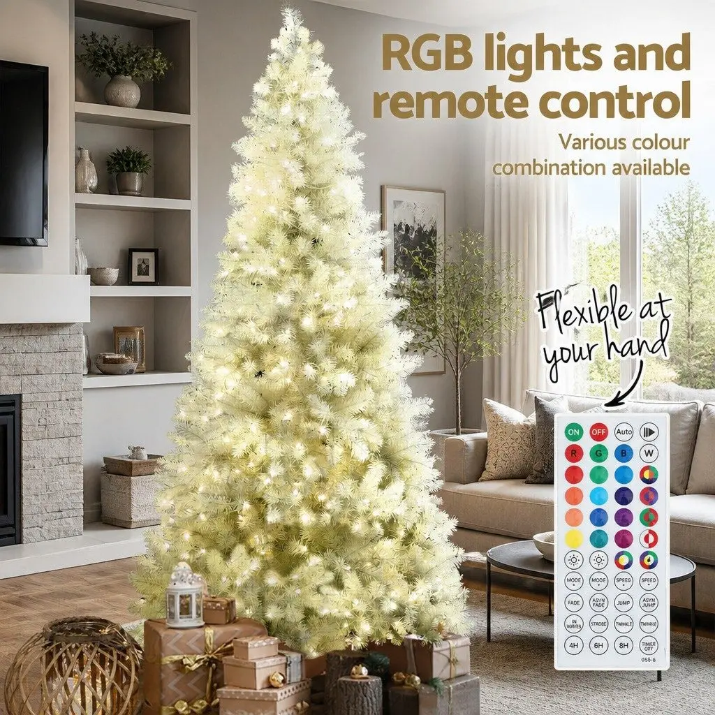 Christmas Tree 2.1m RGB LED White Xmas Tree Remote Control Party Decoration