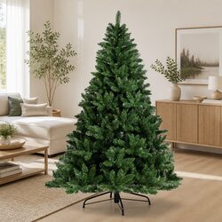 2.4m Christmas Tree: 1225 Tips, Metal Stand, Easy Assembly