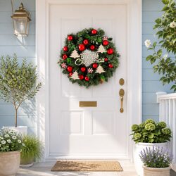 Specifications of 40CM Green Xmas Wreath with Ornaments