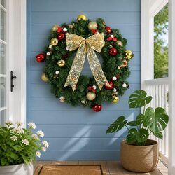 60cm Christmas Wreath Specifications: Prelit and Ready