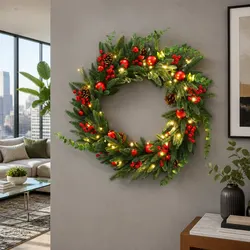 Specifications of 60cm Pre-lit LED Christmas Wreath