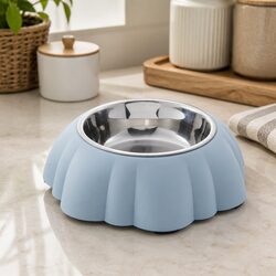 2-in-1 Pet Bowl: Stainless Steel Inner & Non-Skid Base