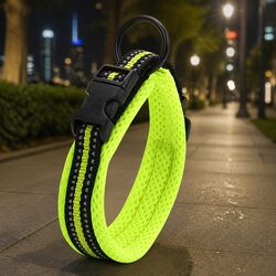 XS Heavy Duty Yellow Dog Collar with Stainless Steel O Ring